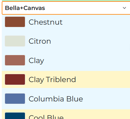 Add or remove colors to the color chart mockup