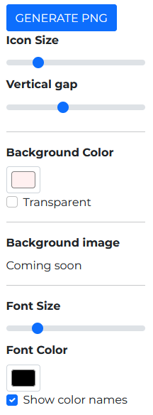 Customize how the color chart looks